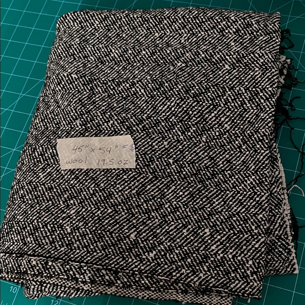 Black and White Herringbone Fabric